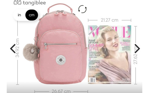 Kipling Seoul S Mochila Versatil Y Estilo 100% Original Rosa Claro Liso