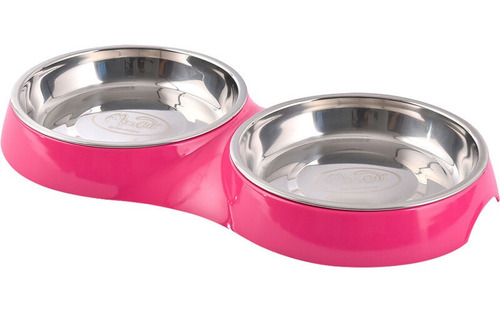 Mascan Plato Doble Fucsia Para Gatos  - Envíos A Todo Chile