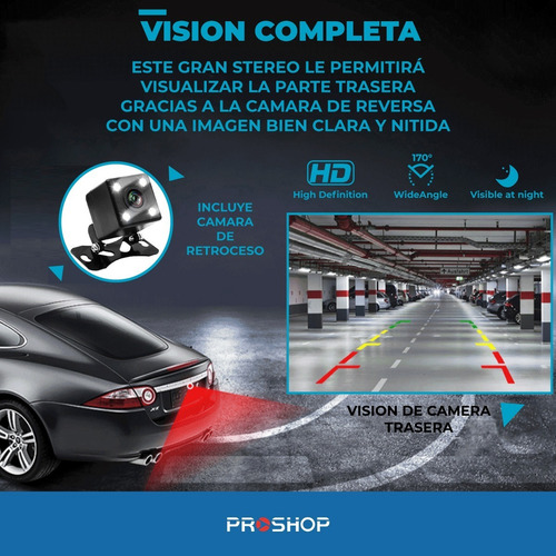 Imagen 3 de 10 de Combo Estereo Stereo Pantalla Tactil Din Parlantes 16 Cm