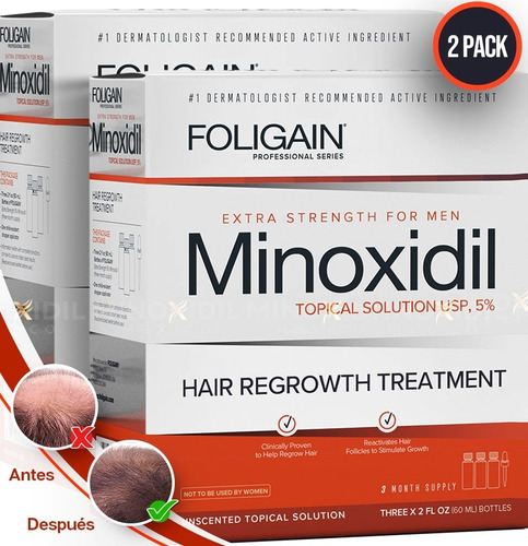 Foligain Minoxidil  5% Formula Original 6 Meses