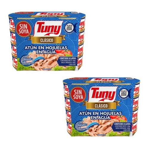 Atún En Agua Tuny Clásico 16 Pzas De 140 G C/u