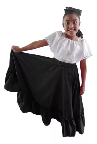 a) Falda flamenco niña ensayo negra 5 – 7 años