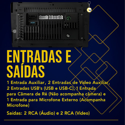 Central Multimídia Slim Mp5 9 Pol Bluetooth Carplay Premium