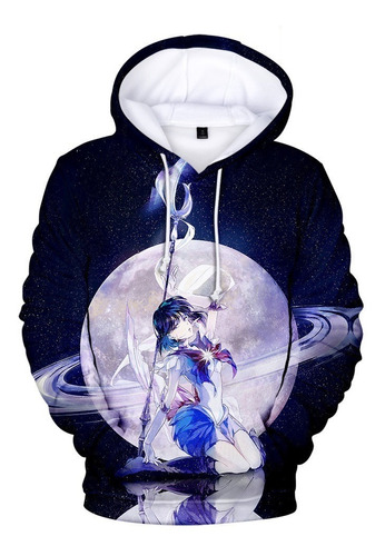 Sudadera Creative Sailor Moon Mercury Con Estampado En Negro