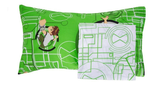 Imagen 2 de 10 de Juego De Sabanas Infantiles 1 Plaza Ben 10 Omnitrix