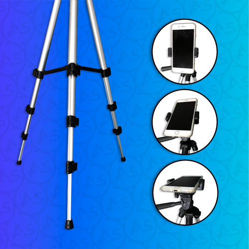 Imagen 7 de 10 de Trípode Para Celular Camara Plegable Aluminio Soporte 3110