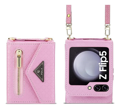 Funda Con Correa Y Billetera Para Samsung Galaxy Z Flip 5 Ro