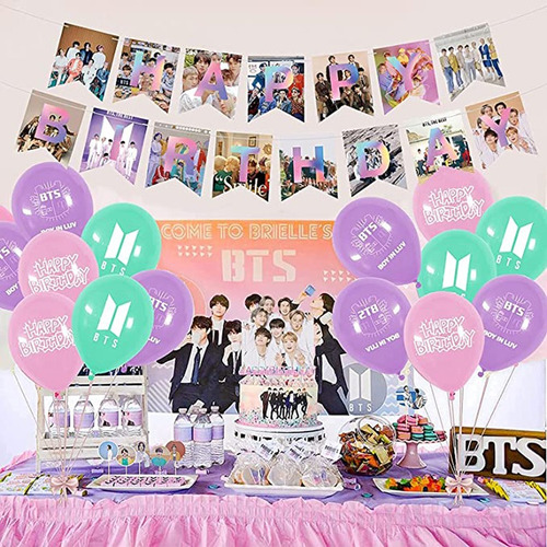 Bts Theme Party Decoration Printing Balloon Birthday Banner