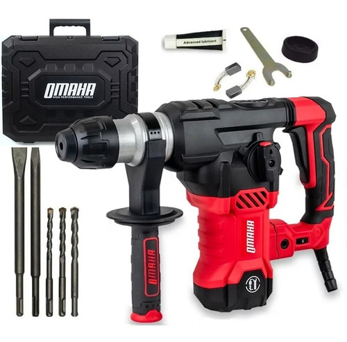 Rotomartillo electroneumático Omaha RM-32PLUS rojo frecuencia de 50Hz con 1500W de potencia 220V-230V