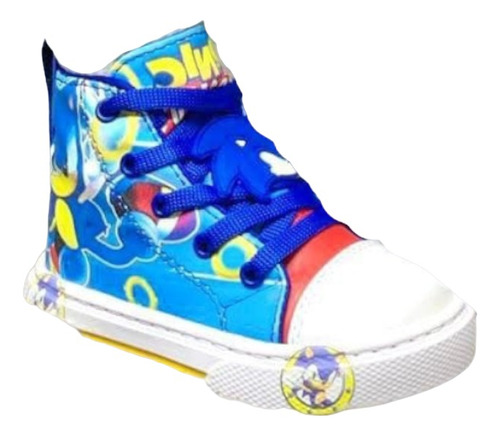 Tenis Bota Niños Spiderman Sonic Mario Bros Kids Caricaturas