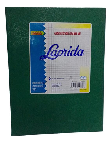 Cuaderno 16x21 Laprida Araña Cuadriculado Verde O (98 Hojas)