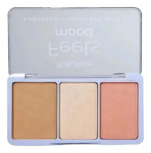 comprar Paleta Trio Blush Iluminador Contorno 1 Feels Mood Ruby Rose Tom da maquiagem Rosado