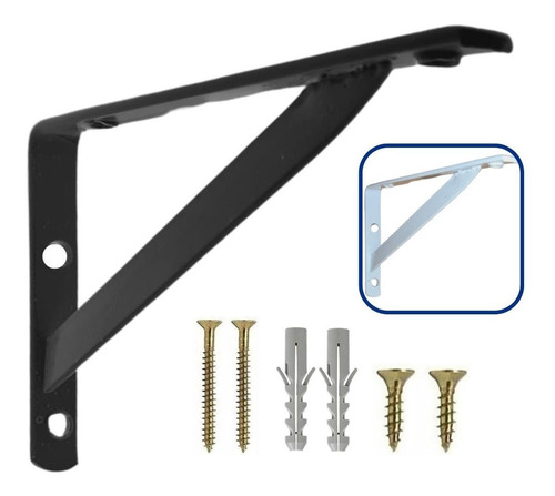 Mão Francesa 40cm Com 12 Peças + Kit Parafusos E Buchas