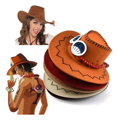 Sombrero Vaquero Unisex Moda El Anime Cosplay Ace One Piece