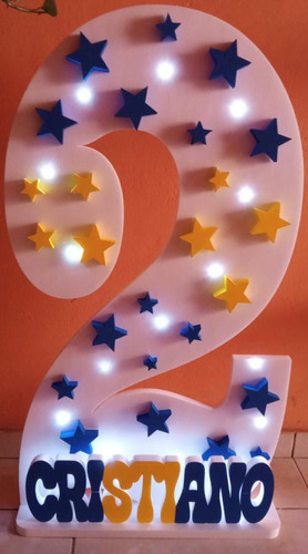 Nro 18 Con Luces Led Grande 1 Metro Con Nombre Decorado Boca