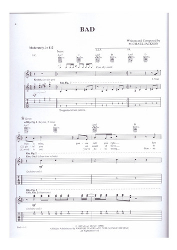 Michael Jackson: Guitar Tab Anthology.