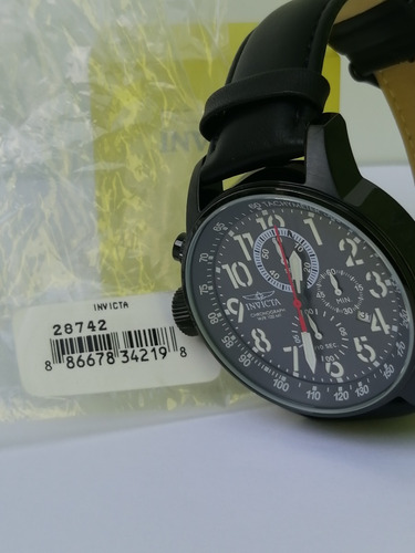 Relógio Invicta Iforce Preto Couro 28742 100% + Super Brinde