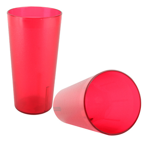 Juego 6 Vasos De Policarbonato Playa 20 Oz / 590 Ml Vencort Color Rojo