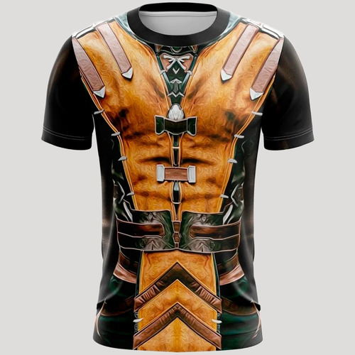 Playera Sublimada Traje Scorpion Mortal Kombat Infantil