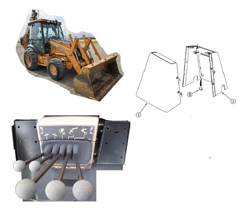 Plasticos Mando Trasero Para Case 580m 580n 5 Palancas #1 #2