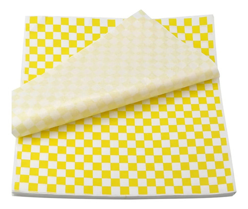 Papel Amarillo Antigrasa Cuadros Grado Alimenti30x30 C/100