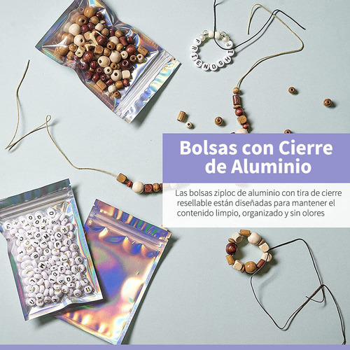 Bolsas Herméticas Resellables, Bolsas Holográficas, 100 Unid