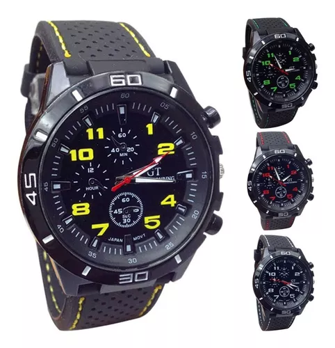 Reloj hombre GT50-3 rojo con caja pavonada, tablero negro - Relojes Loix