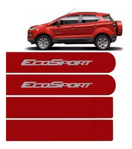 Jogo Friso Lateral Ecosport 2013 Até 2018 Vermelho Arpoador