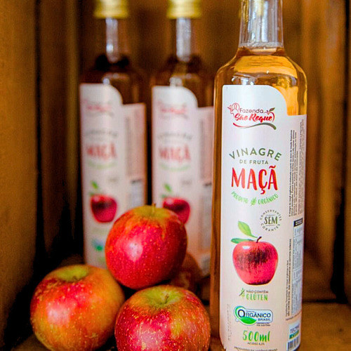 Kit 5 Vinagre De Maçã Orgânico Acidez 4,2% São Roque 500ml