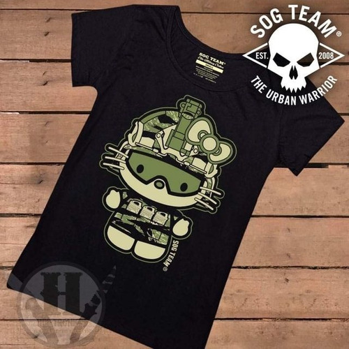 Remera Tactica Sog Team Kittactica Hello Kitty Mujeres