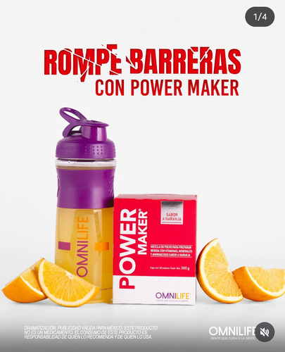 Biocros+power Maker Omnilife Pack Deportistas Citricos