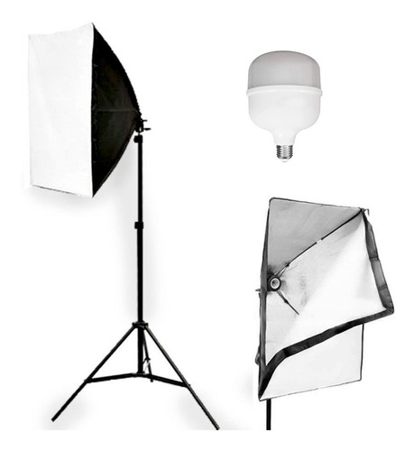 Kit Soft Box 50 X 70 Com Lampada Led Estudio Luz Continua