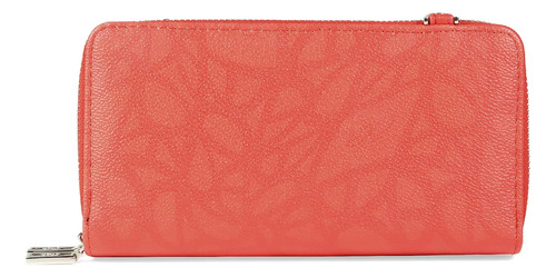 Cartera Grande Doble Cierre Color Rojo Para Mujer