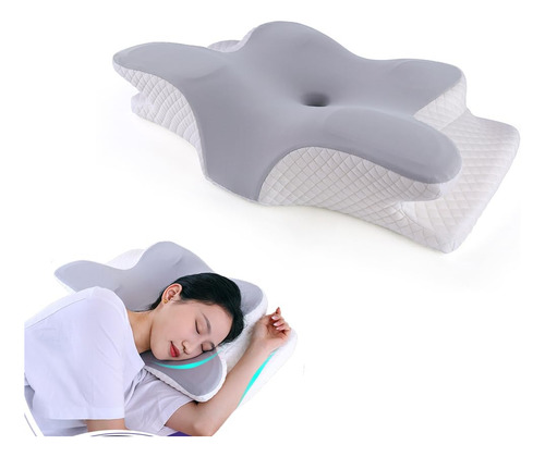 Jeeleeko Almohada Cervical De Espuma Con Memoria 2en1