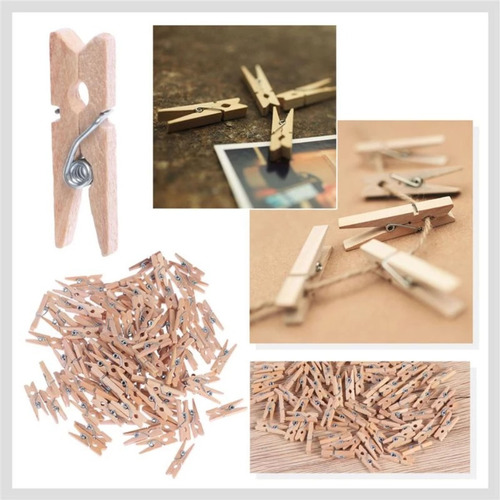 50 Mini Prendedor Pregador De Madeira Varal Decorativo 2,5cm
