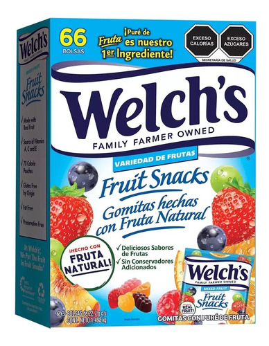 Welch's Gomitas Hechas Con Fruta Natural 66pzs De 22.7g Msi