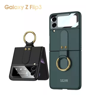 Funda Para Samsung Z Flip 3 Carcasa Celular Case Con Anillo