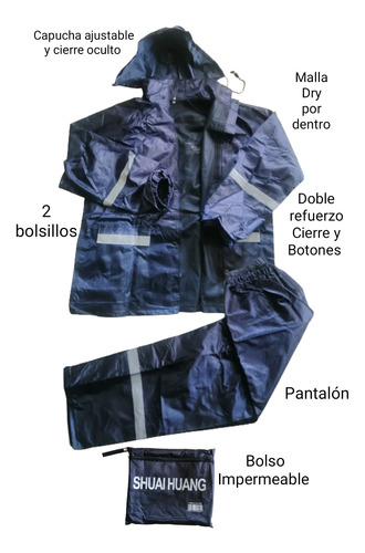 Impermeable Chaqueta Pantalón Talla Xxl Motorizado 