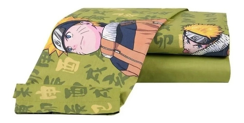 Imagen 2 de 4 de Sabanas Naruto 1 1/2pl. Para Colchon 90x190cm