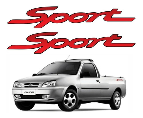 Par Adesivos Ford Courier Sport Cor Vermelho