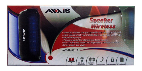 Imagen 6 de 10 de Corneta Portatil Inalambrica Aux Tf Luces Estereo Led Axxis