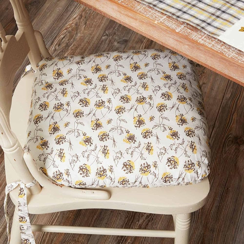 Piper Classics Morning Meadow Floral Chair Pad Con Corbatas,