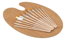 Comprar Kit De Pinceles Gadnic 12 Brochas Con Paleta Pinturas Arte Cerdas Amarillo