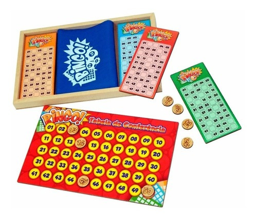 Jogo De Bingo Em Madeira 45 Peças