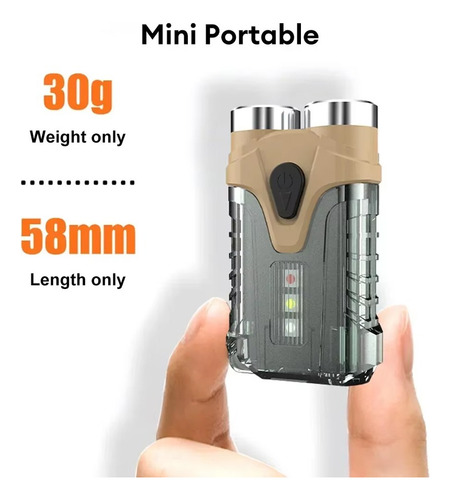 Linterna Tipo Llavero Edc, Mini Lámpara Led, Linterna Con Ca