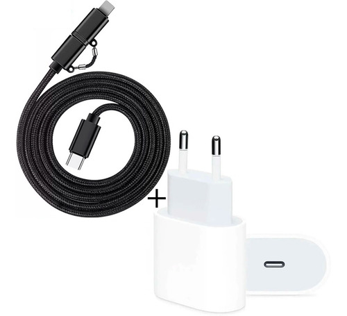 Fonte Usb-c 18w + Cabo Rápido P/ iPhone 8 Plus Ao 13 Pro Max