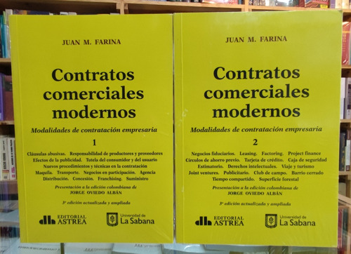 Contratos Comerciales Modernos 2 Tomos, Juan M. Farina