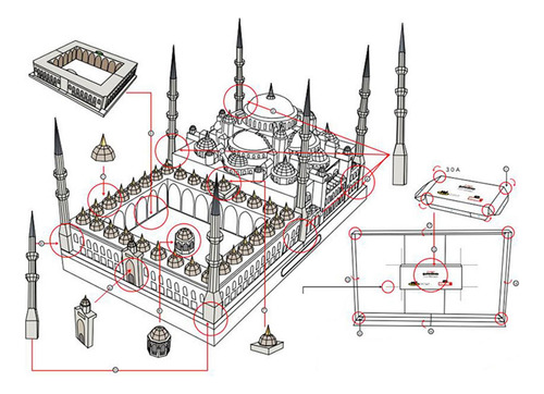Kits De Modelo De Arquitetura De Mesquita Da Turquia, Kits