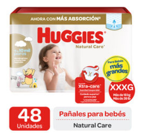 Pañales Huggies Natural Care Xxxg  