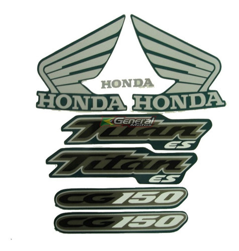 Kit Adesivo Jogo Faixas Moto Honda Titan 150 2005 Es Verde